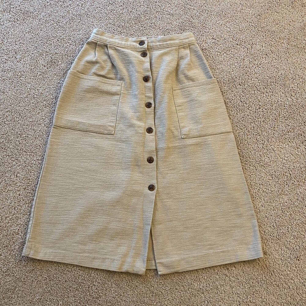 OAK + FORT beige midi skirt